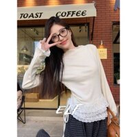 Áo thun dài tay ren thời trang Hàn Quốc dành cho nữ