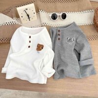 Áo thun dài tay trẻ em, phong cách xuân thu, áo đa năng cho bé trai, bé gái và trẻ sơ sinh, áo sơ mi đế