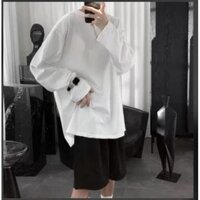 Áo Thun DÀI TAY TRƠN Basic Unisex Nam Nữ Form Rộng Thời Trang Hàn Quốc Ullzang - TRẮNG - FrSz 35-< 63Kg<1M75