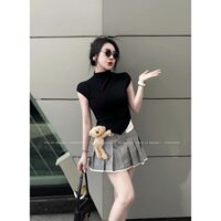 Áo Thun dáng ngắn có vạt áo đuôi tôm