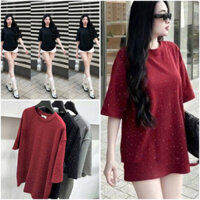 Áo Thun Dáng Rộng Đính Đá Bling ❤️ Áo Thun Nữ Phong Cách Trẻ Trung Hottrend