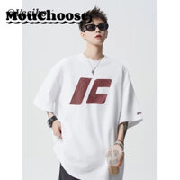 Áo thun dáng rộng vừa vặn sành điệu thêu IC đậm để mặc thường ngày mùa hè