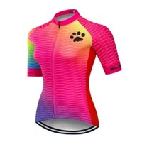 Áo Thun Đạp Xe Tay Ngắn Màu Hồng Nhanh Khô Thời Trang 2022 Cho Nữ