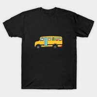 Áo thun dễ thương với trẻ em hạnh phúc cute yellow schoolbus with happy children TShirt - TEE29