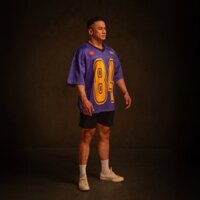 Áo thun Degrey Jersey cổ tim in hình thời trang thể thao nam nữ màu tím- JERP