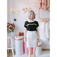 ÁO THUN ĐEN PHỐI DÂY OFWHITE SIÊU XINH