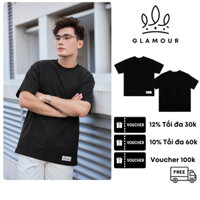 Áo Thun Đen Trơn Unisex Glamour 👕𝑭𝑹𝑬𝑬𝑺𝑯𝑰𝑷👕 Áo Phông Trơn Oversize Cotton 250 Mềm Mịn Thoáng Mát