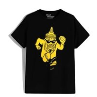 Áo thun đen unisex us .Mustard Plug Character