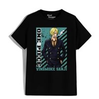 Áo thun đen unisex us .Sanji One Piece