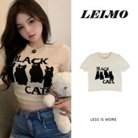 Áo Thun Dệt Kim Tay Ngắn Hở Vai Dáng Ôm Thời Trang Mùa Hè Dành Cho Nữ