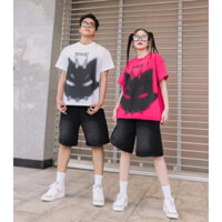 ÁO THUN DEVILCAT SMOKE FORM RỘNG NAM NỮ UNISEX VẢI COTTON HAI CHIỀU CAO CẤP 280GSM - BAPE PHẾCH
