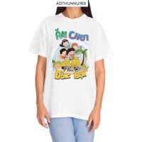 Áo Thun Đi Biển In Họa Tiết Ăn Chơi Phải Có Đồng Bọn Áo Team Building Áo Nhóm Áo Lớp Đồng Phục - Trắng - 4XL