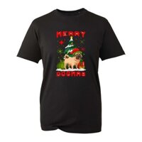 Áo thun Dogmas vui vẻ, Giáng sinh vui nhộn Chó Santa Mũ Quà tặng Ngày Giáng sinh Unisex Top