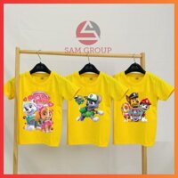 Áo Thun Đội Chó Cứu Hộ Paw Patrol màu vàng đủ size từ 10-80kg
