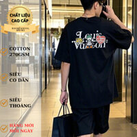 ÁO THUN ĐỦ HIỆU CỔ TRÒN OVERSIZE, ÁO NAM NỮ CAO CẤP, 100% COTTON XUẤT XỊN, THOÁNG KHÍ CO DÃN, UNISEX, SET