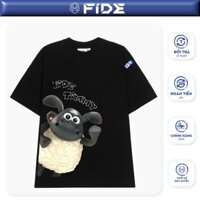 Áo thun FIDE Cừu Shaun phông trơn nam nữ cổ tròn unisex SHAUN 04