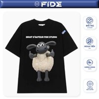Áo thun FIDE Cừu Shaun phông trơn nam nữ cổ tròn unisex SHAUN 07