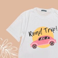 Áo thun Form Rộng Classy (Local Brand) In chữ ROAD TRIP , chất liệu thun co giãn 4 chiều