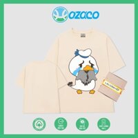 Áo thun form rộng  HAZACO áo thun cotton  in hình chim cánh cụt áo thun  cotton thoáng mát áo thun unisex CC008