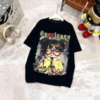 Áo Thun form rộng hình cô gái đeo kính Top Women Cổ Tròn