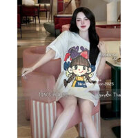 Áo thun form rộng in hình bé gái TMT HOUSE