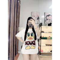 Áo thun form rộng in hình vịt duck chất cotton mịn chuẩn hàng qc