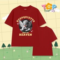 Áo thun form rộng TOPTEESG Keep quiet to get to heaven unisex nam nữ tay ngắn cổ tròn kèm quà tặng