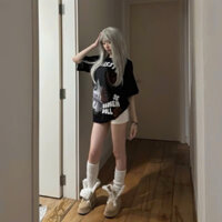 Áo thun form rộng unisex, Tay lửng ,cổ tròn oversize 40-75kg ,cotton