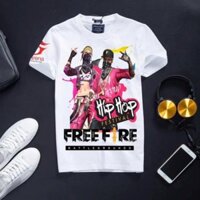 Áo Thun Free Fire Màu Trắng Cổ Tròn Thẻ Vô Cực Mùa 2