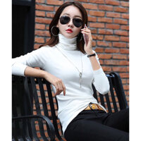 Áo thun gân cổ lọ Nữ thời trang