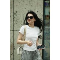 Áo thun gân cổ tròn - blan.c RIBBED BASIC TOP
