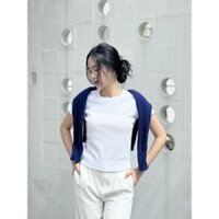 Áo thun gân cổ tròn - blan.c RIBBED BASIC TOP