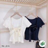 ÁO THUN GÂN CỘT NƠ