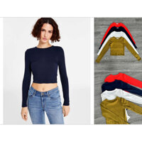 Áo thun gân croptop tay dài
