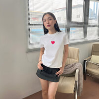 Áo thun gân form ôm babytee in mẫu Kẹo Trái Tim ba3624