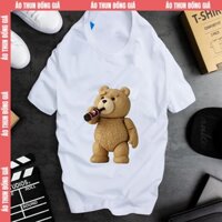 Áo thun gấu Teddy Beer cotton dày form rộng oversize