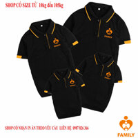 Áo thun gia đình màu đen phối sọc vàng cao cấp ( vui lòng inbox trước khi đặt hàng) -  Launiformfamily