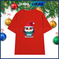 Áo Thun Giáng Sinh Noel 2025 Nam Nữ Unisex Đồng Phục Gia Đình Cặp Đôi Shop.Lucas - Nón Đỏ