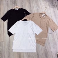 Áo thun giấy cổ tim đáp túi chất đẹp