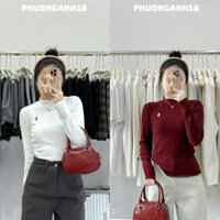 Áo thun giữ nhiệt thêu ngựa cổ cao chất zip lông thỏ