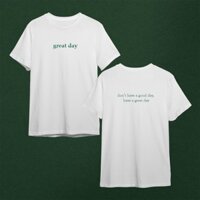 Áo thun Greatday ss2022 Trắng Xanh Lá, White Green