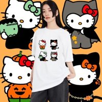 áo thun halloween Áo thun bí ngô Halloween Sanrio Hello Kitty Áo thun Halloween quà tặng Halloween #NY02