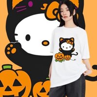 áo thun halloween Áo thun bí ngô Halloween Sanrio Hello Kitty Áo thun Halloween quà tặng Halloween #NY12