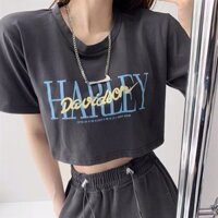 Áo thun HARLEY DAVISON ⚡FREESHIP⚡ form rộng Oversize, áo phông Unisex, Vải cotton, Áo croptop