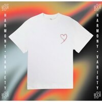 Áo Thun Harmony Variety "ZIP TIE HEART" Form Boxy - White