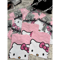 Áo thun hello kitty in 2 mặt trước sau,áo thun dáng rộng chất cotton 2c hot hit