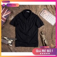 Áo Thun Henley Có Cổ Đen Trắng Ảnh Thật