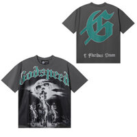 Áo thun high Street mới cổ tròn dáng rộng phù hợp phổ biến cá tính in hình giản dị chất lượng cao niche giảm béo áo thun ngắn tay dành cho nam và nữ