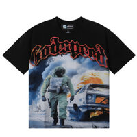 Áo thun high Street mới phổ biến rộng cá tính giản dị in hình thích hợp giảm béo Áo thun ngắn tay chất lượng cao