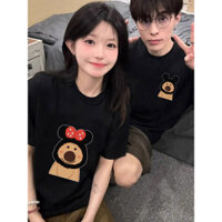 Áo thun hoa hướng dương, bộ đồ cặp đôi mùa hè độc đáo, tay ngắn, thời trang mới